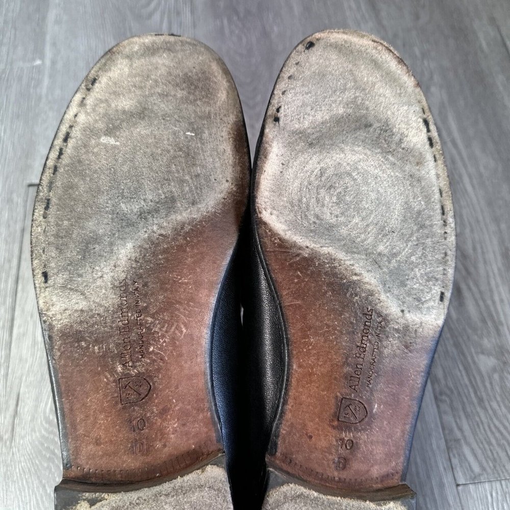 ALLEN EDMONDS URBINO Leather Loafers Shoes Mens SZ 10 D Italy HandCrafted Black - Picture 11 of 12